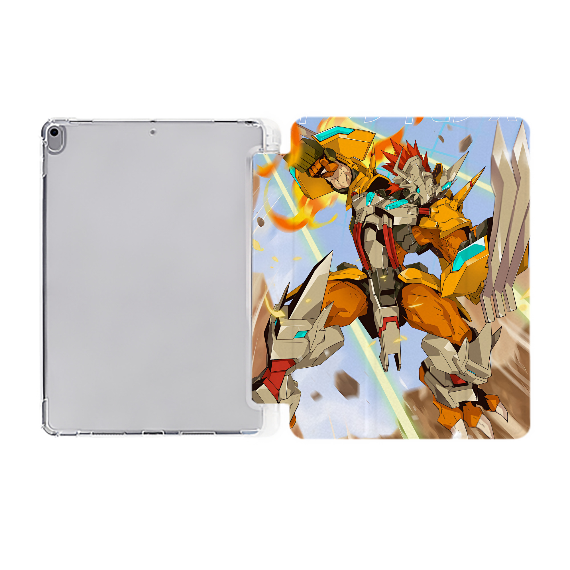 （画像用） Digimon デジタルモンスター/デジモン IPad ケース ペン収納付き 三つ折りスタンド PUレザー×シリコン 対応機種9.5/10.5/10.9インチ